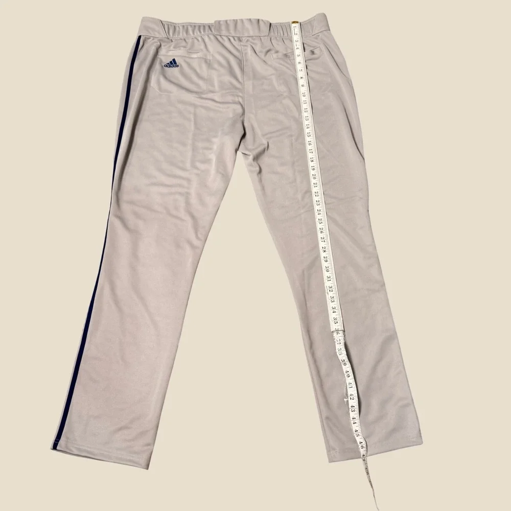 NWT Adidas Icon Pro Piped Baseball Pants Mens 3XL Grey Navy NEW GU5565 Open Hem